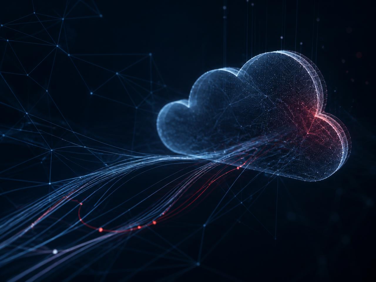 Abstract enterprise cloud network visual representing Oracle Fusion Cloud training topics